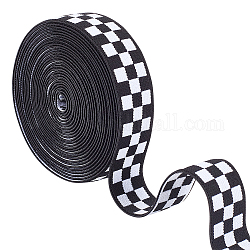 Benecreat эластичная лента из полиэстера, 5 ярд, широкий плетеный шнур, квартира с клетчатым рисунком, чёрные, 1 дюйм (25 мм)