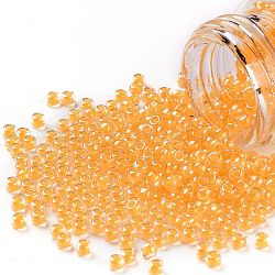 Cuentas de semillas redondas toho, Abalorios de la semilla japonés, (801) mandarina neón luminoso, 11/0, 2.2mm, agujero: 0.8 mm, aproximamente 50000 unidades / libra
