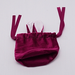 Borse per gioielli in velluto con coulisse, sacchetti regalo in tessuto di velluto, rosso scuro, 15x12.3x0.85cm