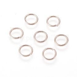 304 из нержавеющей стали открыты кольца прыжок, розовое золото , 20 датчик, 7x0.8 мм, Внутренний диаметр: 5.5 мм