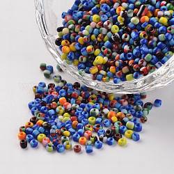 12/0 Opaque Colours Seep Glass Beads, Round Seed Bead, Mixed Color, 1.5~2x2mm, Hole: 0.5mm, about 2500pcs/50g
