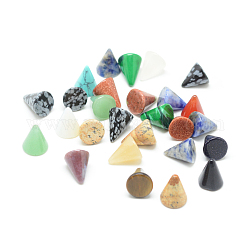 Натуральные и синтетические смешанные каменные кабошоны, разнообразные, конус, разноцветные, 12x10 мм