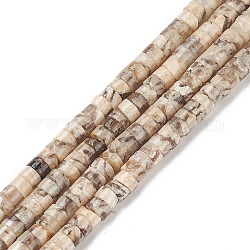 Natürliche Feldspat-Perlenstränge, heishi Perlen, Flache Runde / Scheibe, 4x2.50 mm, Bohrung: 0.70 mm