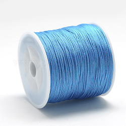 Hilo de nylon, cuerda de anudar chino, azul dodger, 0.8mm, alrededor de 109.36 yarda (100 m) / rollo