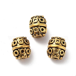 Tibetischer stil legierung perlen, cadmiumfrei und bleifrei, Fass, Antik Golden, 7x8.5 mm, Bohrung: 1.8 mm