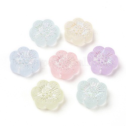 Perline trasparenti in acrilico smerigliato, ab colore placcato, fiore, colore misto, 12.2x13x4mm, Foro: 1.2 mm, circa 1150pcs/500g