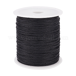 PandaHall 200 Yards 1mm Waxed Cotton Cord Thread Beading String for Bracelet Necklace Jewelry Making and Macrame Supplies, Black