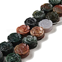 Chapelets de perles en agate indienne naturelle, rose, 14x7.5~8mm, Trou: 1.2mm, Environ 28~29 pcs/chapelet, 15.16'' (38.5~41.5 cm)