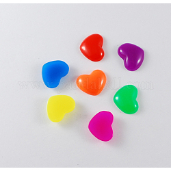 Cabochons in resina, cuore, colore misto, 11x14x4mm