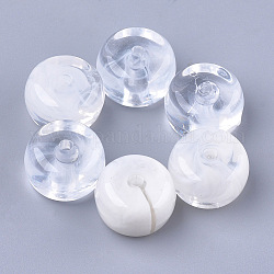 Perles acryliques, pierre d'imitation, rondelle, blanc clair, 15x10mm, trou: 2 mm, environ 310 pcs / 500 g