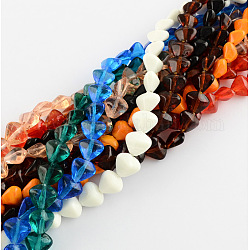 Perles vernissées manuelles, larme, couleur mixte, 14x16x10mm, Trou: 2mm