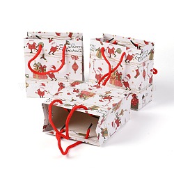 Sacchetti di carta a tema natalizio, rettangolo, per la conservazione dei gioielli, rosso, 15x14x0.45cm