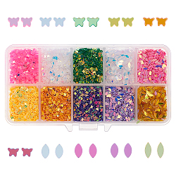 Блестящие блестки для нейл-арта olycraft, маникюрные блестки, diy sparkly paillette советы ногтей, наполнитель из кристаллов эпоксидной смолы, разноцветные, 2~5x2~3x0.1 мм, 110 г / коробка
