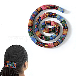 Haargummi mit Spiralverschluss, biegbare Pferdeschwanzhalter, lange Dreadbänder im böhmischen Stil für Frauen, Farbig, 660x14.5x7 mm