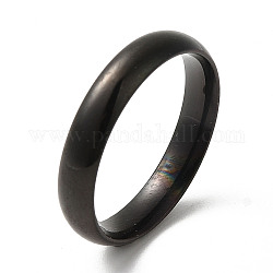 Placage ionique (ip) 304 anneaux plats en acier inoxydable, noir, taille 9, diamètre intérieur: 19 mm, 4mm