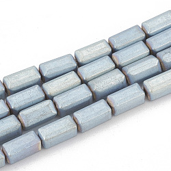 Electroplate Non-magnetic Synthetic Hematite Beads Strands, Matte Style, Cuboid, Rainbow Plated, 8x4x4mm, Hole: 1mm, about 60pcs/strand, 16.53 inch