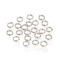 304 acero inoxidable anillos partidos, anillos de salto de doble bucle, color acero inoxidable, 4x2mm, aproximamente 20000 unidades / 1000 g