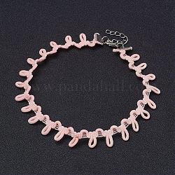 Collane di choker gotico, con la conclusione di ferro, platino, rosa nebbiosa, 11.4 pollici (29 cm)