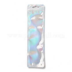 Embalaje de plástico láser bolsas con cierre zip yinyang, bolsas superiores autoselladas, Rectángulo, colorido, 23.9x6.5x0.02 cm, espesor unilateral: 2.5 mil (0.065 mm)