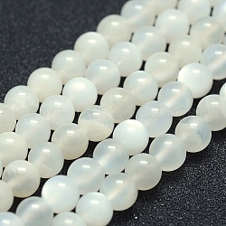 Bianco naturale perline pietra di luna fili, grade a-, tondo, 6mm, Foro: 1 mm, circa 63pcs/filo, 15.7 pollice (40 cm)