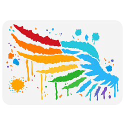 FINGERINSPIRE Graffiti Wing Painting Stencil 8.3x11.7inch Wing Pattern Plastic Template Reusable Graffiti Theme Craft Stencil for Painting on Wall Wood Floor Tile Canvas Fabric Furniture