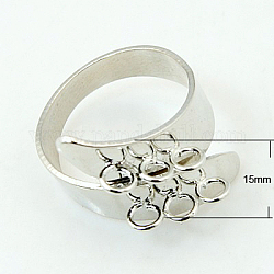 Manguitos de anillo de latón, en blanco del anillo del lazo, sin níquel, Platino, 18mm
