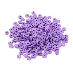 Umweltfreundliche handgemachte Fimo-Perlen, Disc / Flachrund, heishi Perlen, blau violett, 6x1 mm, Bohrung: 2 mm