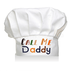 Individuelle Kochmütze aus Baumwolle, weißer Hut mit buntem Wort, nenn mich Daddyc, Wort, 300x230 mm