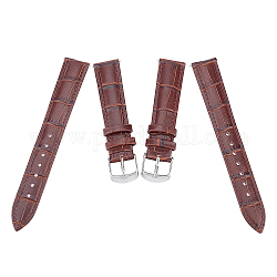 Bandas de reloj de cuero gorgecraft, con cierres de acero inoxidable, coco marrón, 88x18x2mm, 125x16x2mm
