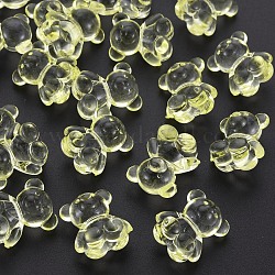 Abalorios de acrílico transparentes, cuentas perforadas superiores, oso, amarillo, 18.5x15.5x11mm, aproximamente 320 unidades / 500 g
