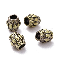 Ottone perline stile tibetano,  cadmio& piombo libero, colonna, spazzolato bronzo antico, 6.5x6mm, Foro: 2.5 mm