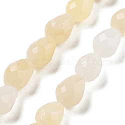 Topazio naturale perle di giada fili, sfaccettato a goccia, 10x7mm, Foro: 1.2 mm, circa 20pcs/filo, 7.87'' (20 cm)