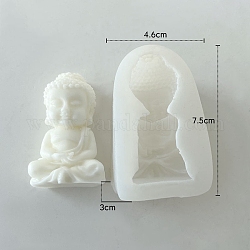 Moules en silicone de qualité alimentaire, bougie parfumée, statue de bouddha, moules à bougies, moule à bougie d'aromathérapie, blanc, 7.5x4.6x3 cm