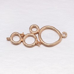 Rack anneau supports connecteur en laiton de placage en strass, or clair, 32x13x2mm, Trou: 1.5mm, convient pour strass de 1 mm