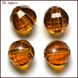 Abalorios de cristal austriaco de imitación, aaa grado, facetados, redondo, vara de oro, 8mm, agujero: 0.9~1 mm