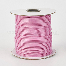 Cordón de poliéster encerado coreano ecológico, rosa perla, 0.8mm, alrededor de 174.97 yarda (160 m) / rollo