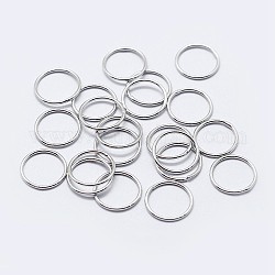 925 anillos redondos de plata esterlina, anillos de salto soldados, Platino, 4x0.7mm, diámetro interior: 2 mm