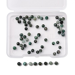 Benecreat 63pcs brins de perles de quartz émeraude naturelle, ronde, facette, 4mm, Trou: 0.7mm