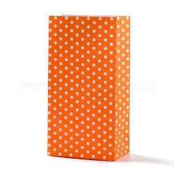 Bolsas de papel kraft rectangulares, ninguno maneja, bolsas de regalo, Modelo de lunar, naranja oscuro, 13x8x24 cm