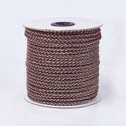 Полимерный и полиэфирный плетеный шнур, металлический корд, кокосового коричневый, 5x4 мм, Около 50 ярдов / рулон