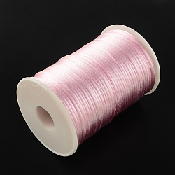 Cordons polyester, rose, 2mm, environ 98.42 yards (90 m)/rouleau