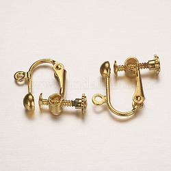 Risultati di orecchini a clip in ottone, oro, 16x16~17x5mm, Foro: 1.5 mm