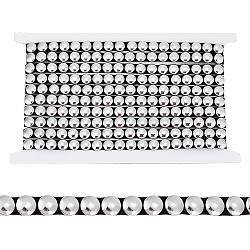 Ahadermaker 1 carte garniture de tête de clou en acier inoxydable, Garniture de tête de clou à dôme convexe thermocollant en métal thermocollant, noir, 3/8x1/8 pouce (10x3.5 mm), 4 yards/carte