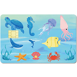 Wasserdichte Kartenaufkleber aus PVC-Kunststoff, Selbstklebende Kartenhaut für Scheckkartendekor, Rechteck, anderes Tier, 186.3x137.3 mm