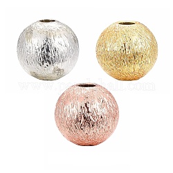 Set di perline testurizzate in ottone 30 pz 3 colori, tondo, colore misto, 6x5.5mm, Foro: 2 mm, 10 pz / colore