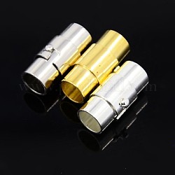 Messing-Verschlussrohr-Magnetverschlüsse, Kolumne, Mischfarbe, 17x7~8 mm, Bohrung: 6 mm