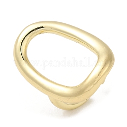 Polsini aperti in ottone, anello ovale cavo da donna, vero placcato oro 18k, 3~31mm, diametro interno: 16.8mm