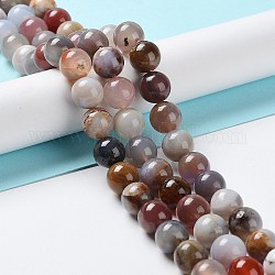 Natural YanYuan Agate Beads Strands, Round, 12mm, Hole: 1mm, about 33pcs/strand, 15.67 inch(39.8cm)