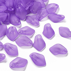 Pendentifs acryliques mats transparents, Pétalin, bleu violet, 24x17x4mm, Trou: 1.8mm