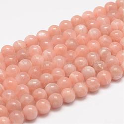 Natürliche sunstone Perlen Stränge, Klasse ab, Runde, peachpuff, 8 mm, Bohrung: 1 mm, ca. 49 Stk. / Strang